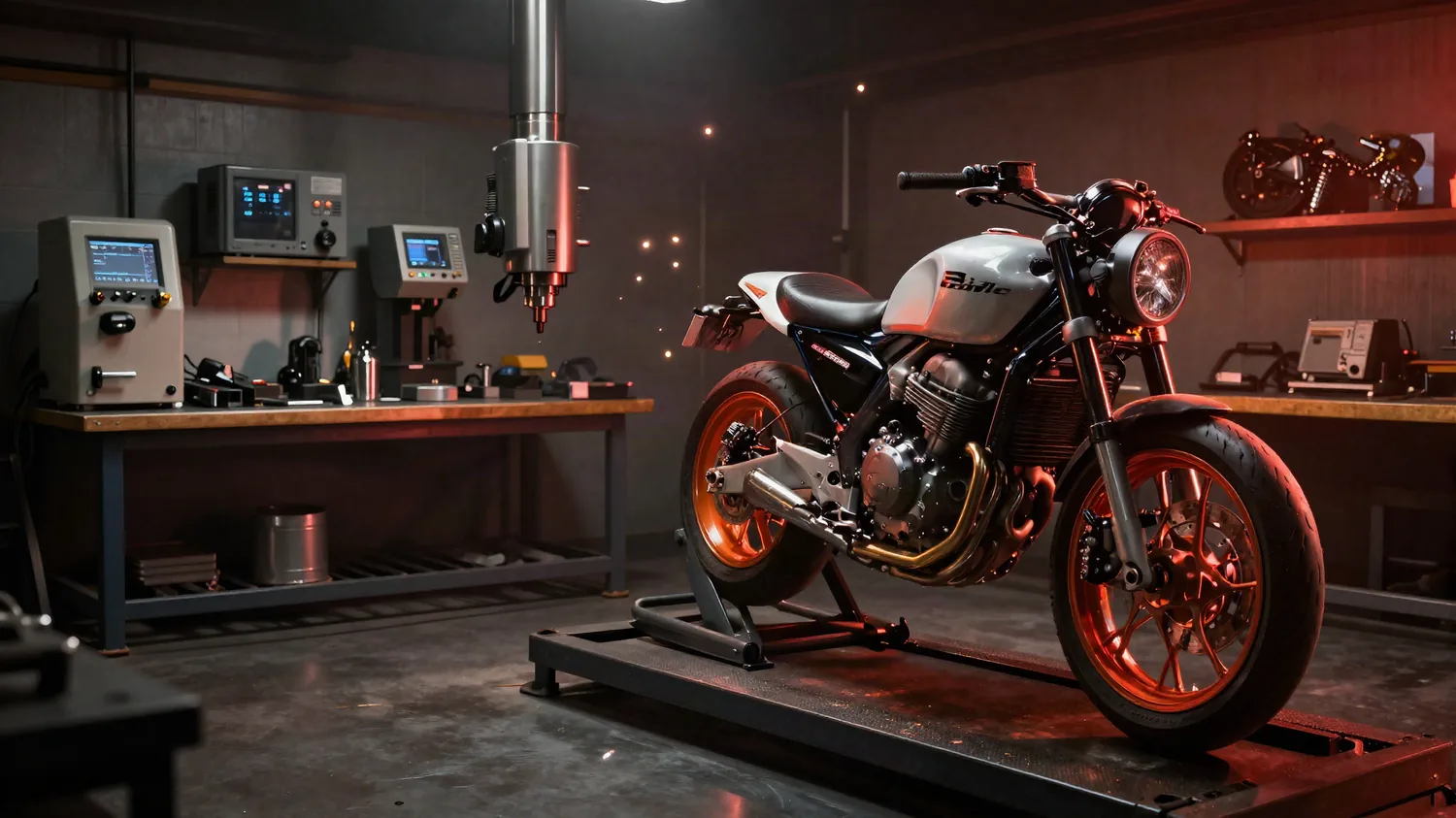 Oficina Bellan Motos — bancada e máquinas de retífica